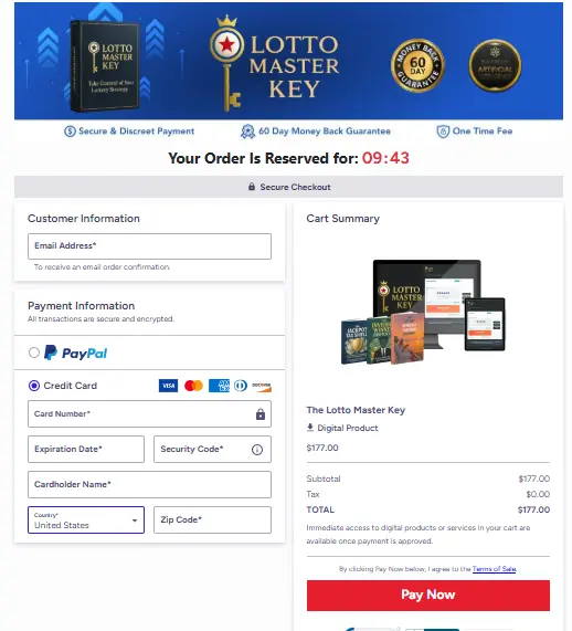 Lotto Master Key - Secure Order Form